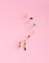 Dino T Rex Green Gold Hoop Single Earring