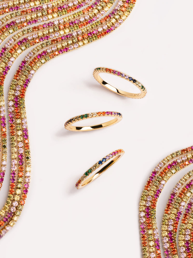 Cleo Colors Ring Silber, vergoldet